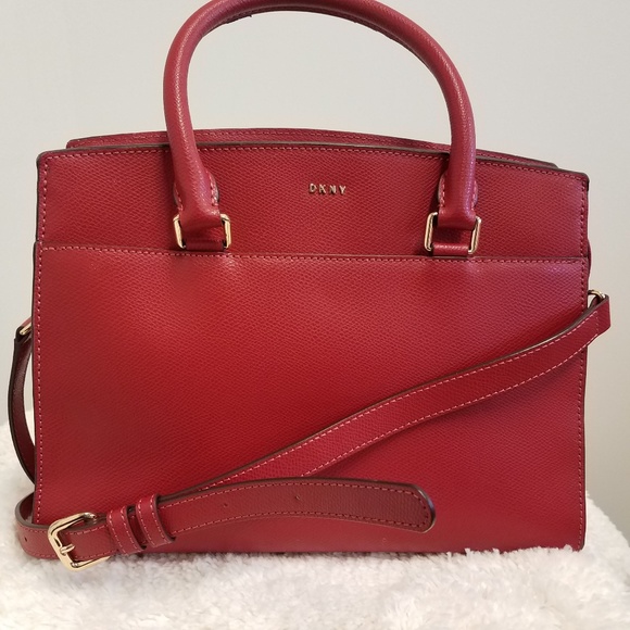 Dkny Handbags - DKNY red satchel with gold hardware NWOT